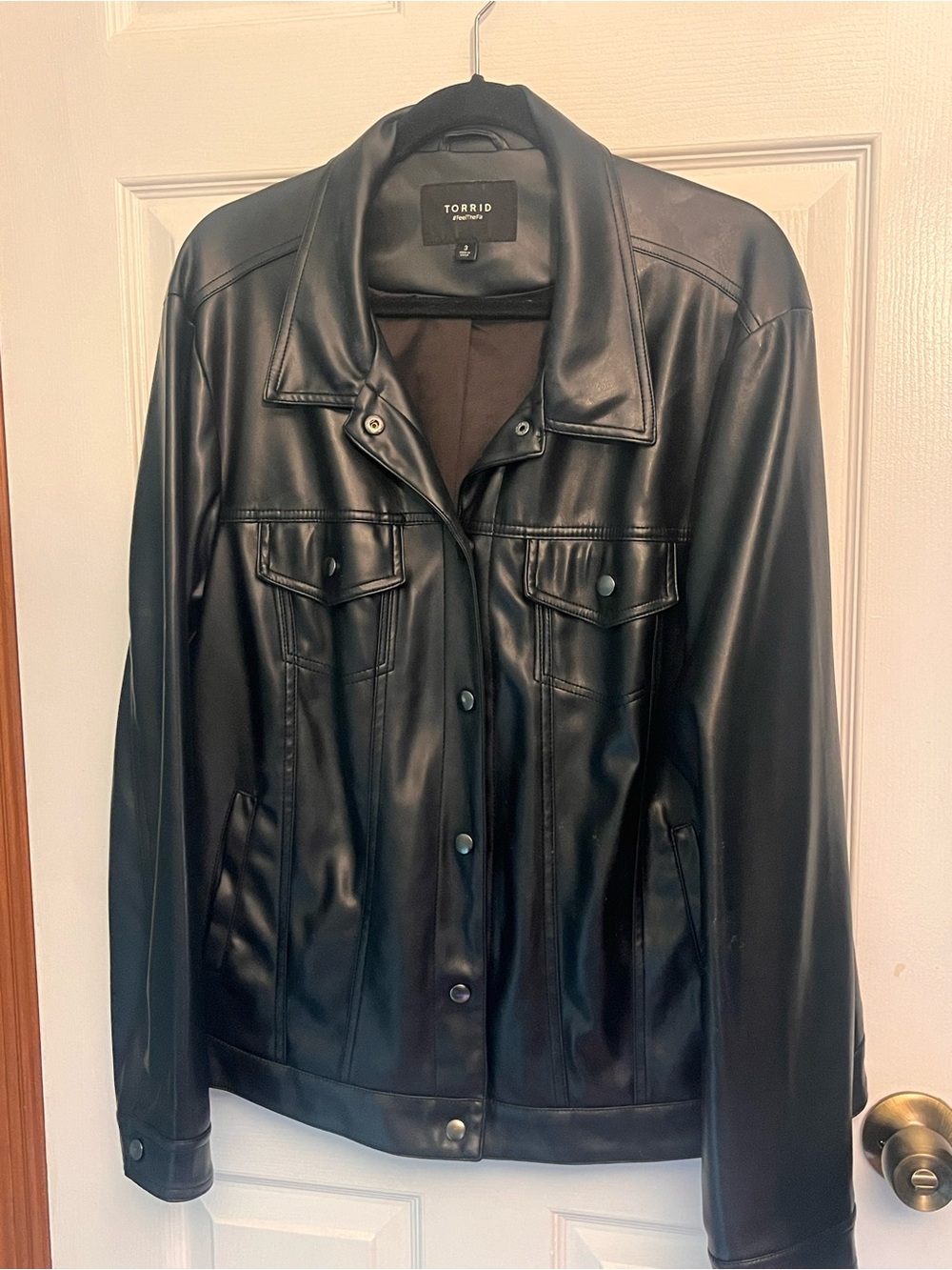 torrid Black Faux Leather Trucker Jacket